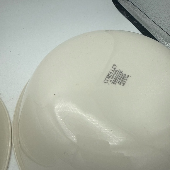 2 VTG Vegetable Serving Bowls Ivory Almond Plain Round Replacement Dishes - Picture 6 of 6